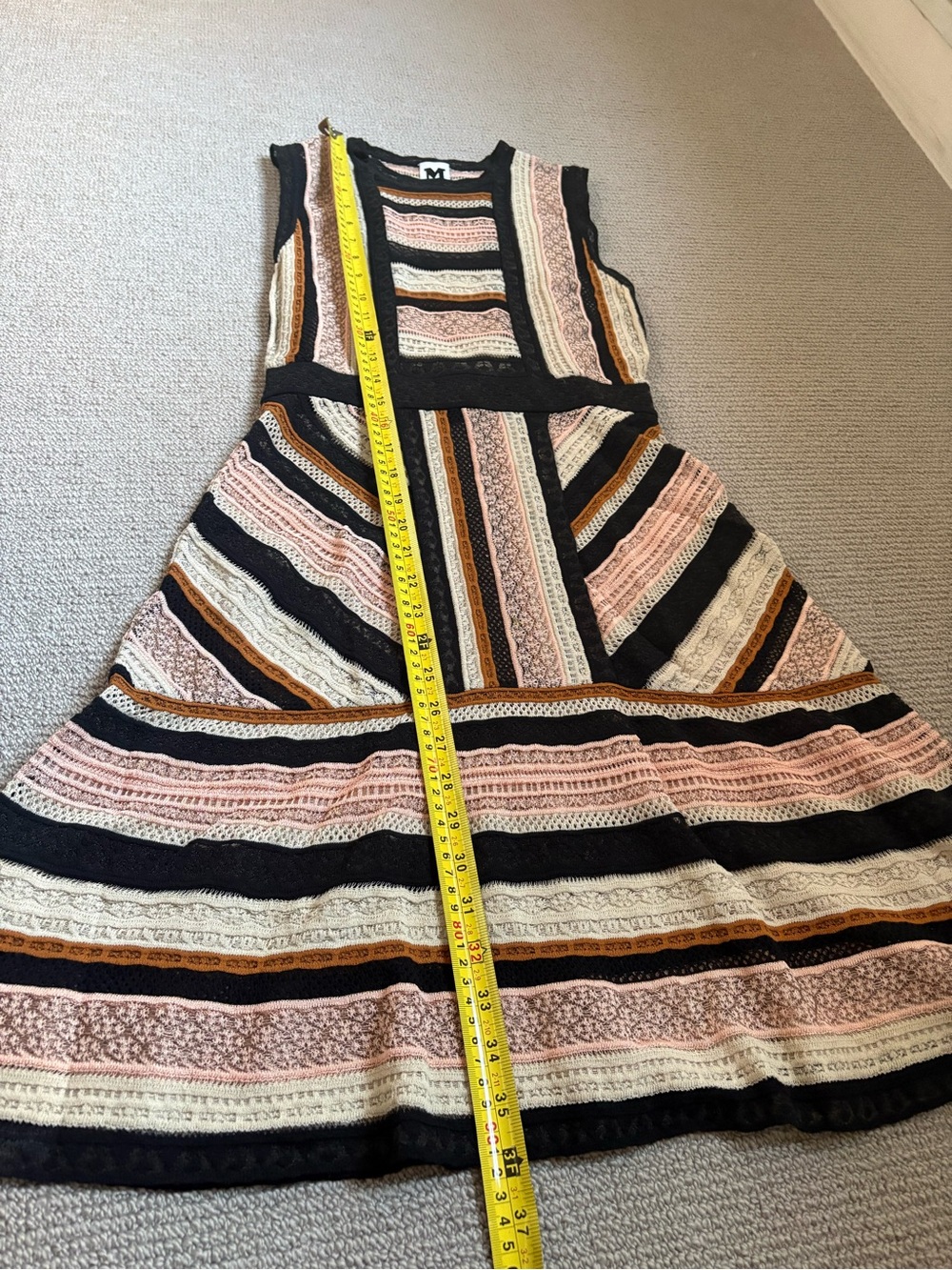 Missoni Iconic Knit Fit & Flare Multicolor Dress w/ Black Slip | Medium | IT 40 - Picture 9 of 12